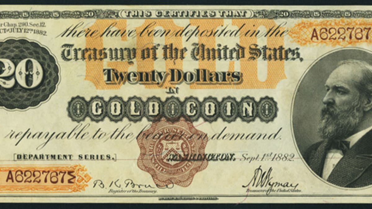 1882 Series Gold Certificates Complete Set of 7 Modern $2 Bills ($20, –  Merrick Mint
