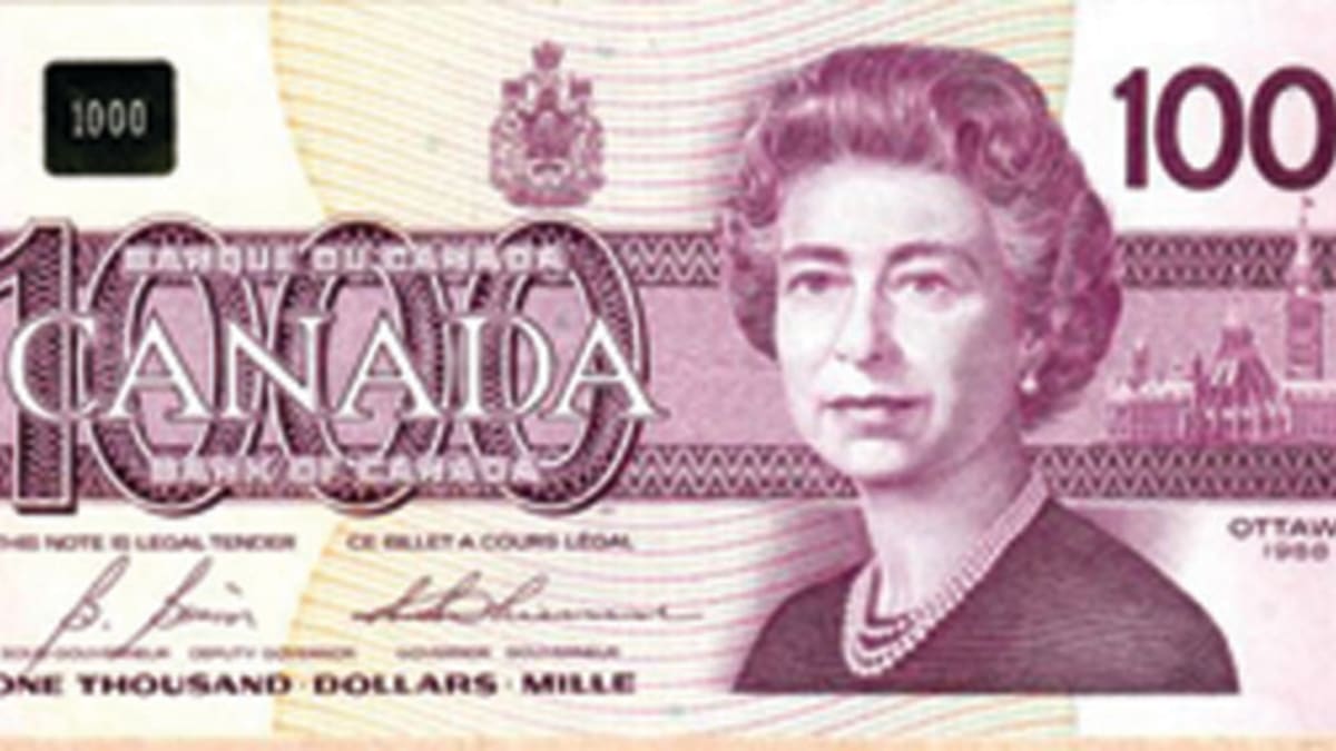 canadian money 1000 dollar bill