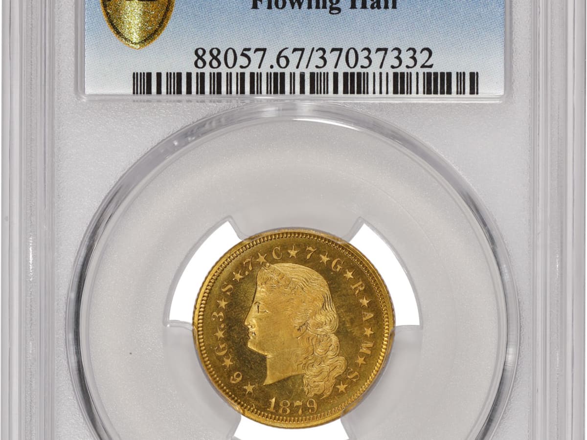 1879 P Stella Flowing Hair Gold Piece $4 American Mint State at