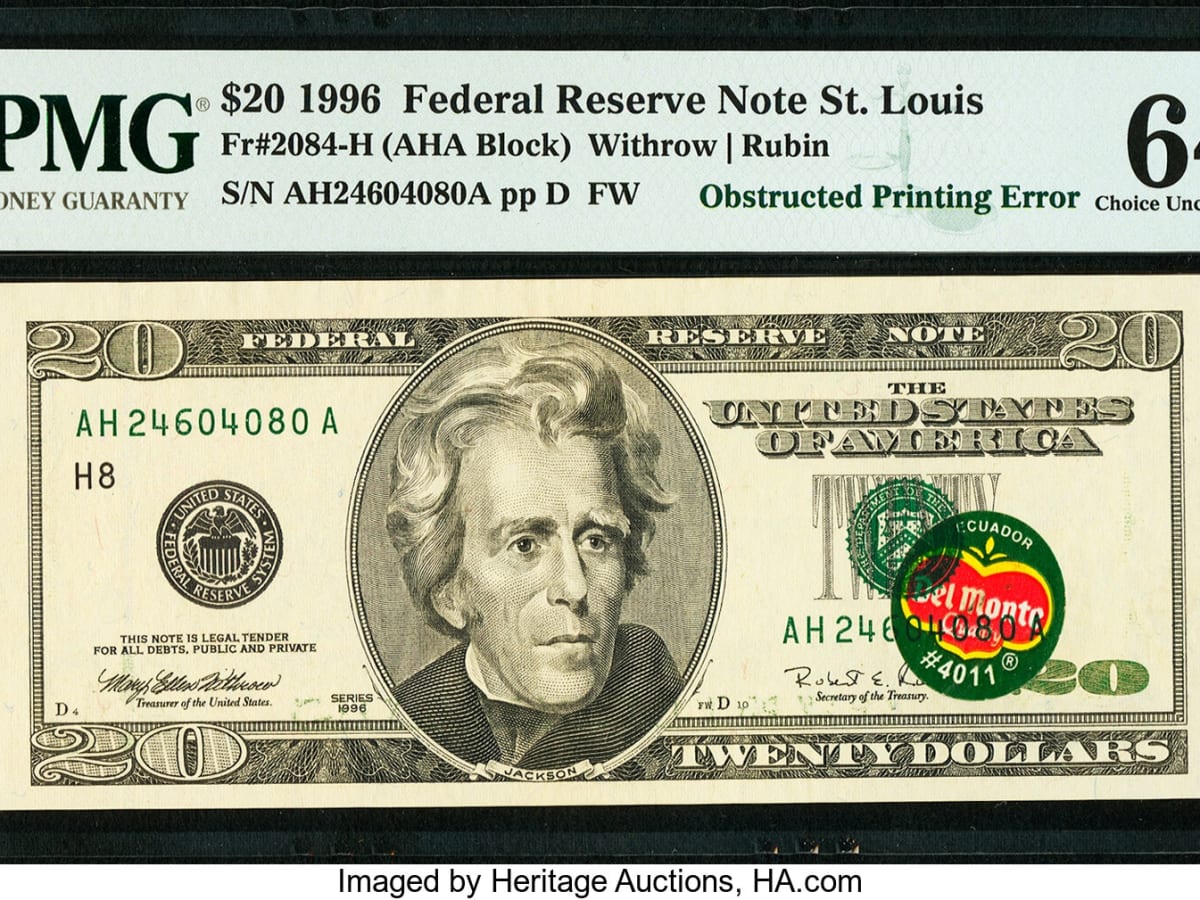 Del Monte note: $20 banknote has currency collectors going bananas