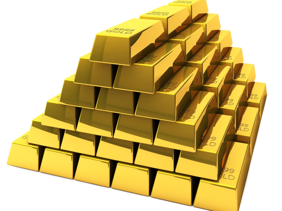 pile of gold bars cartoon