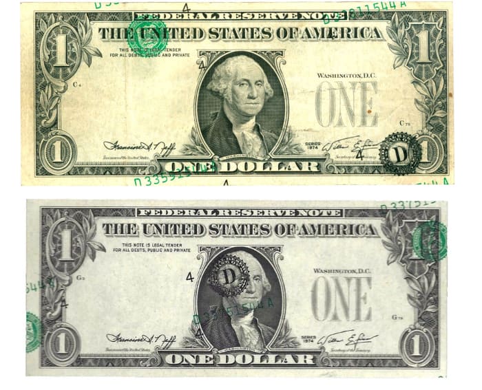 1974 $1 Off-Center Pair - Numismatic News