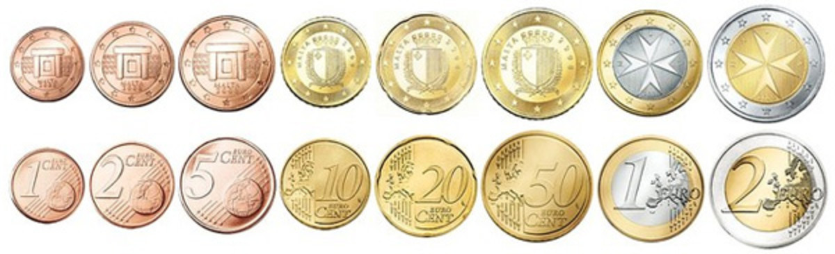 1 EURO CENT Coins of different European Countries