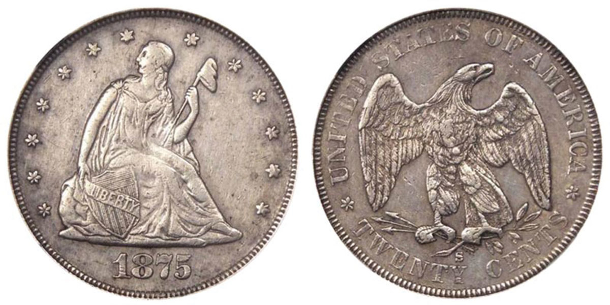 1875 Silver 20 cent sale